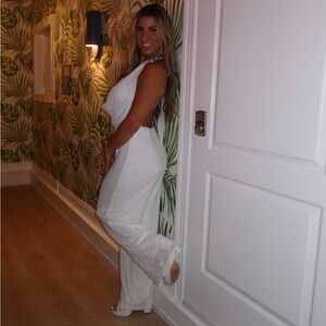 White Fox - Penthouse View Sequin Jumpsuit - White